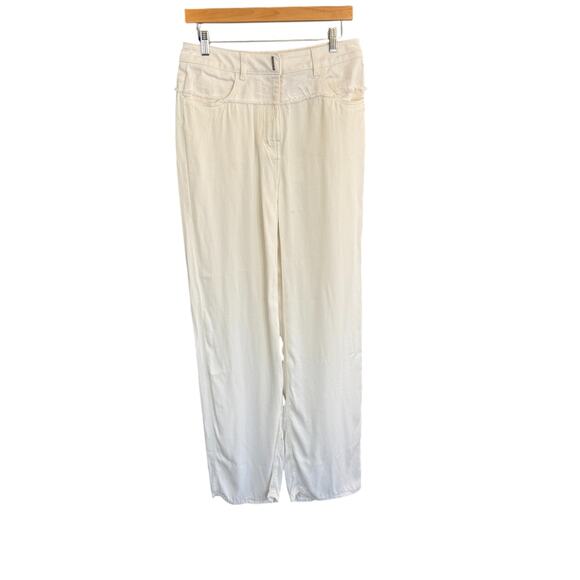 Givenchy Double Fabric Patchwork High-Waisted Trousers Ivory White Size 29 - Picture 4 of 16